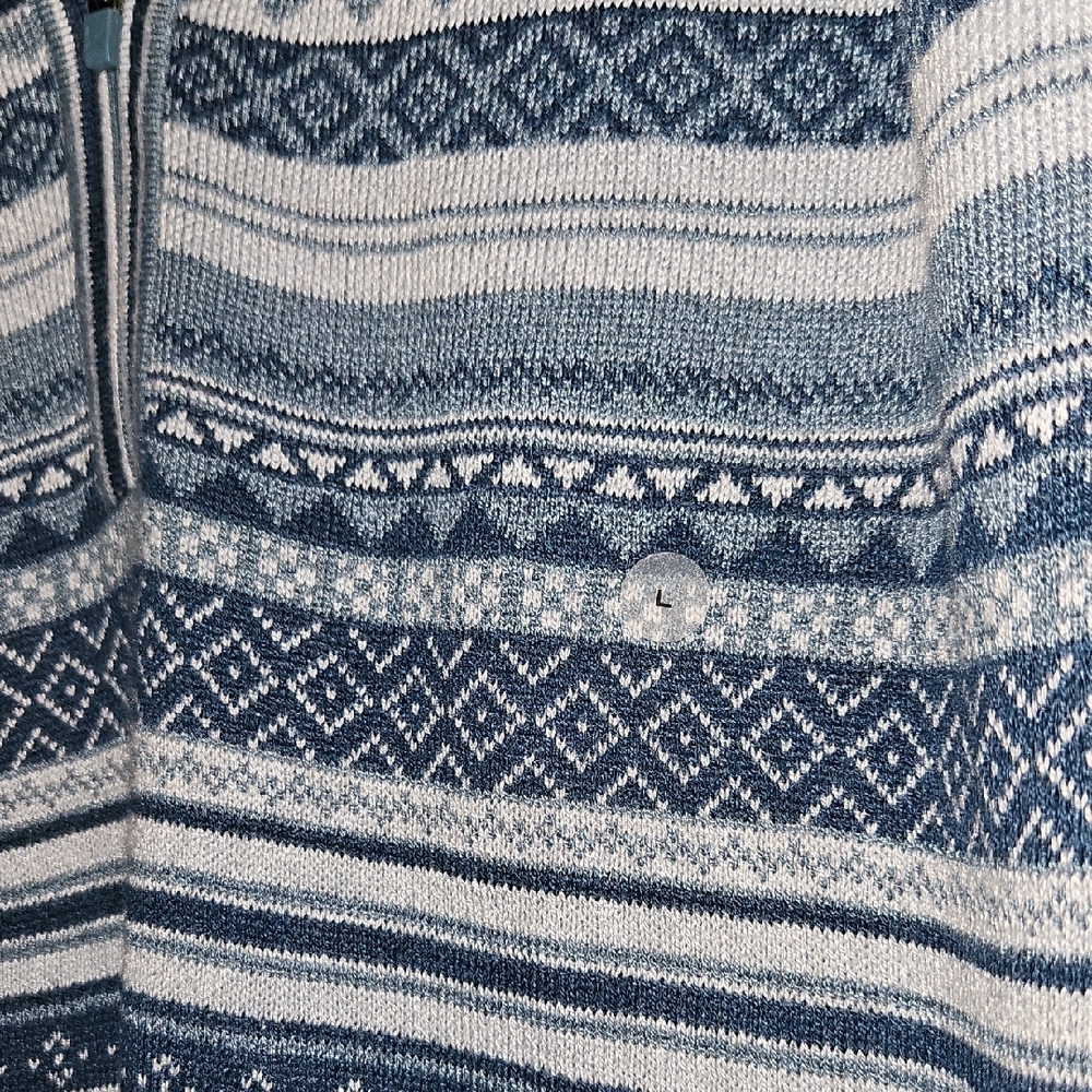Blue Patterned Half-Zip Sweater NWT - image 6